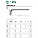 Kunci L Pendek 19 mm 84325 - Black Plated Hex Key 19 mm Sata Tools