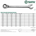 Kunci Ring Pas Bolak Balik 18 mm 46611 Reversible Ratchet Wrench Sata Tools