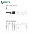 Kunci Shock Bit T45 35428 1/2" Impact Socket Bit T45 Sata Tools