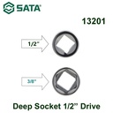 Kunci Sok Panjang 1/2" drive ukuran 3/8" 13201 Sata Tools 1/2" Dr. 6PT Deep Socket Inch