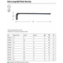 Kunci L 4.0 mm 80108A Sata Tools Extra Long Ball Point Hex Key Metric