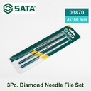 Kikir set 3 buah 03870 Sata Tools 3 pcs Diamond Needle File Set 4x160MM