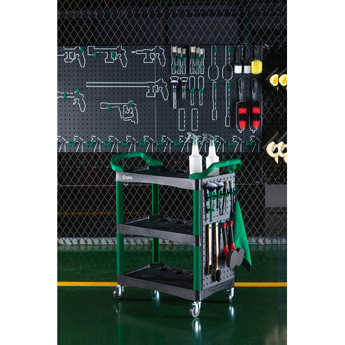 Trolly Perkakas Rak Plastik + Gantungan AE5971 Sata Tools Plastic Tool Cart+ Back Hanger (with 10pcs hooks)