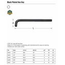 Kunci L Pendek 5/8" mm 84416 - Black Plated Hex Key 5/8" mm Sata Tools
