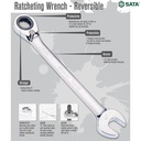 Kunci Ring Pas Bolak Balik 18 mm 46611 Reversible Ratchet Wrench Sata Tools