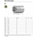 Kunci Sok 3/8" Dr. 6pt ukuran 1/2" Inci Sata Tools 12105 3/8" Drive 6 point Socket 1/2"