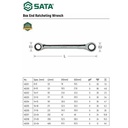 Kunci Double Ring 17x19MM 46206 Full Polish Box End Ratcheting Wrench Sata Tools