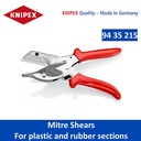 Gunting Plastik dan Karet 94 35 215 KNIPEX Mitre Shears For plastic and rubber sections