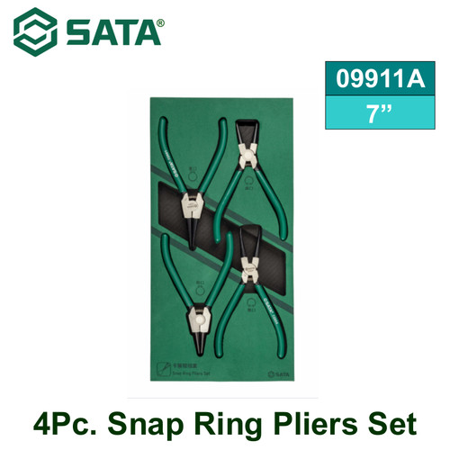 Tang Snap Ring 7" Set 4 buah 09911A 4 pcs Snap Ring Pliers Set Sata Tools