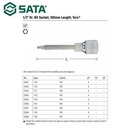 Socket Bits Bintang T60 25109 Sata Tools 1/2" Dr. Bit Socket, 100MM Length Torx T60