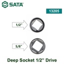Kunci Sok Panjang 1/2" drive ukuran 5/8" 13205 Sata Tools 1/2" Dr. 6PT Deep Socket Inch