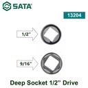Kunci Sok Panjang 1/2" drive ukuran 9/16" 13204 Sata Tools 1/2" Dr. 6PT Deep Socket Inch