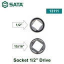 Kunci Sok 1/2" drive 15/16" 13111 - 1/2" Dr. 6PT Socket Inch Sata Tools