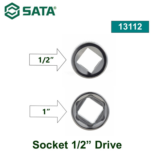 Kunci Sok 1/2" drive 1" 13112  1/2" Dr. 6PT Socket Inch Sata Tools