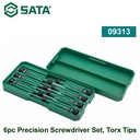 Obeng Mikro Bintang Set 6 buah 09313 Sata Tools 6 pcs Precision Screwdriver Set, Torx Tips
