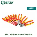 Tool kit set VDE 09262 Sata Tools 9 buah Obeng Plus Minus Tang Kombinasi Tang Potong Tang Lancip set 9 Pcs VDE Insulated Tool Set