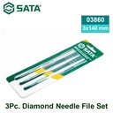 Kikir set 3 buah 03860 Sata Tools 3 pcs Diamond Needle File Set 3x140MM