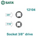 Kunci Sok 3/8" Dr. 6pt ukuran 7/16" Inci Sata Tools 12104 3/8" Drive 6 point Socket 7/16"