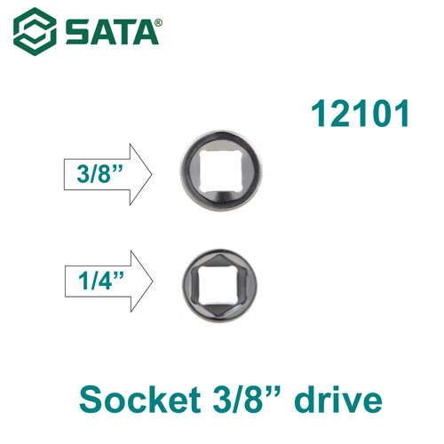 Kunci Sok 3/8" Dr. 6pt ukuran 1/4 Inci Sata Tools 12101 3/8" Drive 6 point Socket 1/4"