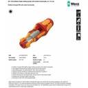 Gagang Mata Obeng VDE, Bit Holder, Rachet Wera 05057490001 837 i RA Kraftform blade-holding handle with ratchet functionality