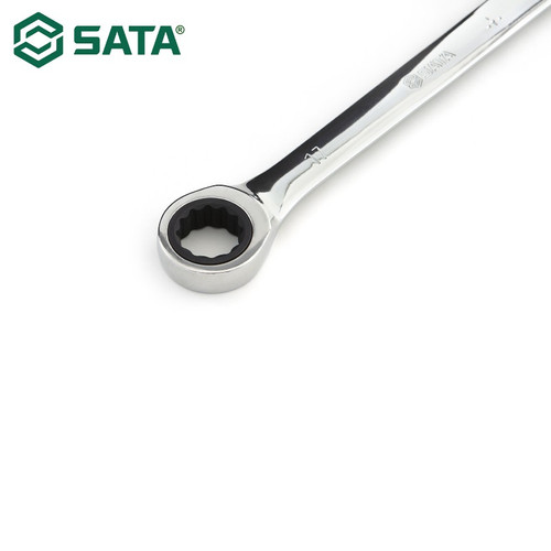 Kunci Double Ring 17x19MM 46206 Full Polish Box End Ratcheting Wrench Sata Tools