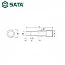 Kunci Sok Panjang 1/2" drive ukuran 15/16" 13210 Sata Tools 1/2" Dr. 6PT Deep Socket Inch