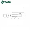 Kunci Sok Panjang 1/2" drive ukuran 13/16" 13208 Sata Tools 1/2" Dr. 6PT Deep Socket Inch