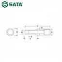 Kunci Sok Panjang 1/2" drive ukuran 11/16" 13206 Sata Tools 1/2" Dr. 6PT Deep Socket Inch