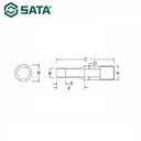 Kunci Sok Panjang 1/2" drive ukuran 5/8" 13205 Sata Tools 1/2" Dr. 6PT Deep Socket Inch