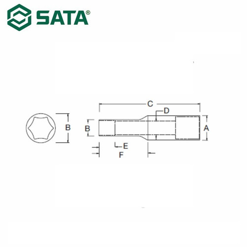 Kunci Sok Panjang 1/2" drive ukuran 9/16" 13204 Sata Tools 1/2" Dr. 6PT Deep Socket Inch