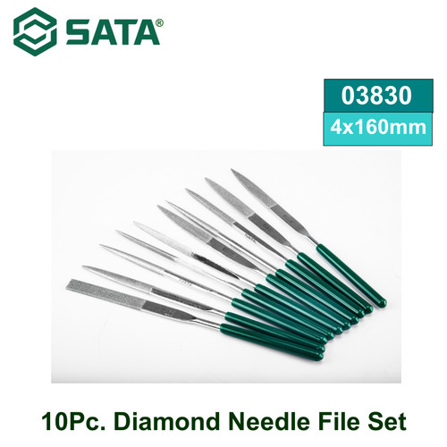 Kikir Set 10 buah 03830 Sata Tools 10 pcs Diamond Needle File Set 4x160MM