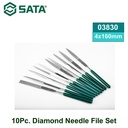 Kikir Set 10 buah 03830 Sata Tools 10 pcs Diamond Needle File Set 4x160MM