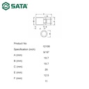 Kunci Sok 3/8" Dr. 6pt ukuran 9/16" Inci Sata Tools 12106 3/8" Drive 6 point Socket 9/16"