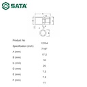 Kunci Sok 3/8" Dr. 6pt ukuran 7/16" Inci Sata Tools 12104 3/8" Drive 6 point Socket 7/16"