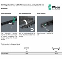 Rel magnet untuk 9 obeng, Rak Obeng kosong 05136414001 Wera 9611 Magnetic rail for up to 9 Kraftform screwdrivers, empty