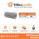 Fitting Pipa uPVC Trilliunpureflo AW Faucet Socket 1/2" x 3/4" Inch