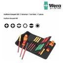 Obeng VDE set 17 pcs Wera 05006611001 Kraftform Kompakt VDE 17 Universal 1 Tool finder, 17 pieces