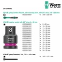 Socket Ratchet Set 3/8"  Wera 05005530001 - 8100 SB 12 Zyklop Comfort Ratchet set, reversing lever, 3/8" dr. metric, 16 pcs  Wera