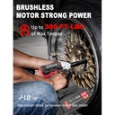 JLD 48VF Impact Wrench Cordless Brushless with 2 battery/Mesin Bor Red