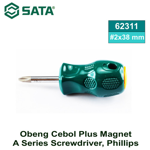 Obeng Plus Cebol Magnetik PH 2 x 38 mm 62311 A Series Screwdriver, Phillips #2x38MM Sata Tools