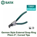 Tang Snap Ring 5" (125 mm) 72021 Germany Snap Ring Pliers External Open Curved  Sata Tools