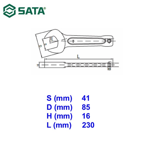Kunci Pas Slugging Ujung Terbuka 41 mm 48609 Open End Slugging Wrench Sata Tools