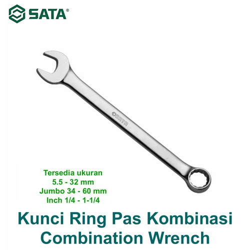 Kunci Ring Pas Kombinasi 5.5 mm 40233 Full Polish Combination Wrench Sata Tools