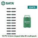 Mata Obeng Dual Kepala 10 PC Bit Dampak 05470 10 Pcs 6.3mm*65mm bi-head Impact Bits#2 Sata Tools
