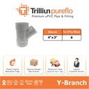 Fitting Pipa uPVC Trilliunpureflo D Y-Branch 4" x 3" Inch