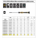 Obeng Mikro Minus 05030107001 0,80 x 4,0 x 80 mm 1578 A ESD Kraftform Micro screwdriver for slotted screws Wera