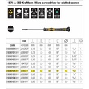 Obeng Mikro Minus 05030104001 0,40 x 2,5 x 80 mm 1578 A ESD Kraftform Micro screwdriver for slotted screws Wera