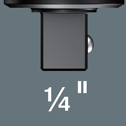 Kunci pas soket persegi 1/4" 05078635001 7772 A Ratchet insert, reversible, 9x12 mm x 1/4" x 49 mm Insert tools with ratchet functionality Wera