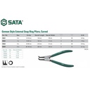 Tang Snap Ring 5" (125 mm) 72021 Germany Snap Ring Pliers External Open Curved  Sata Tools