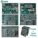 Trolley 09951 176Pc. Industrial Production Repair Master Tool Set Sata